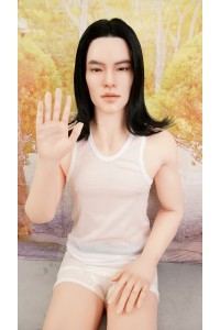 【中古】【初心者応援パック 新古超美品】Qita Doll #晋さんシリコンヘッド 177cm 男性ドール リアルメイク付き 自立加工OP 分体式ペニス+電動機能OP(21cm) 【フルシリコン製】