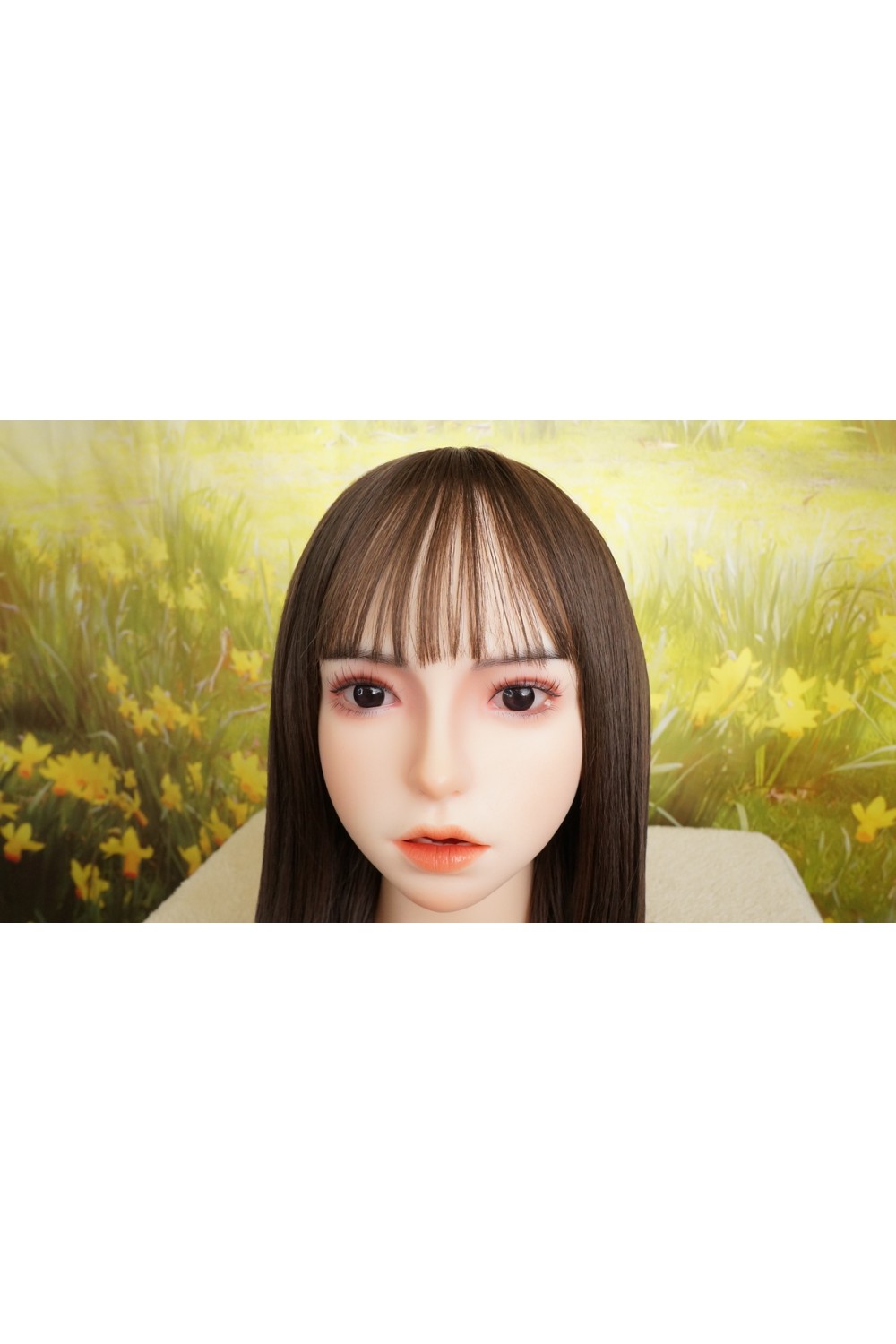 【新古超美品】Real Girl #D3軟性シリコンヘッド(口開閉機能付き リアルな口腔構造) 高級職人メイク 口腔加熱機能OP 電動オーラルOP 眉毛の植毛 視点移動 肌色 ナチュラル