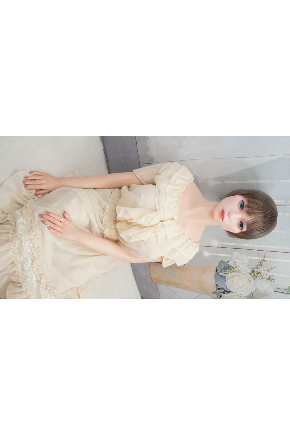 【中古】WAXDOLL #GE57Z-4 硬性シリコンヘッド＋ILDoll 160cm Eカップボディ 超リアルメイク ゼリー胸 視点移動 新骨格 肌色 ナチュラル