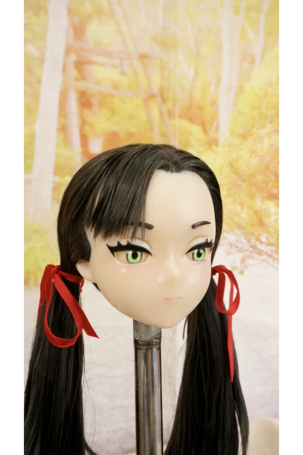【中古】【O新古超美品】DollHouse168 色気美人 #Mary 髪の毛の植毛OP シリコンヘッド単品(90〜95cm推奨)(黒髪)