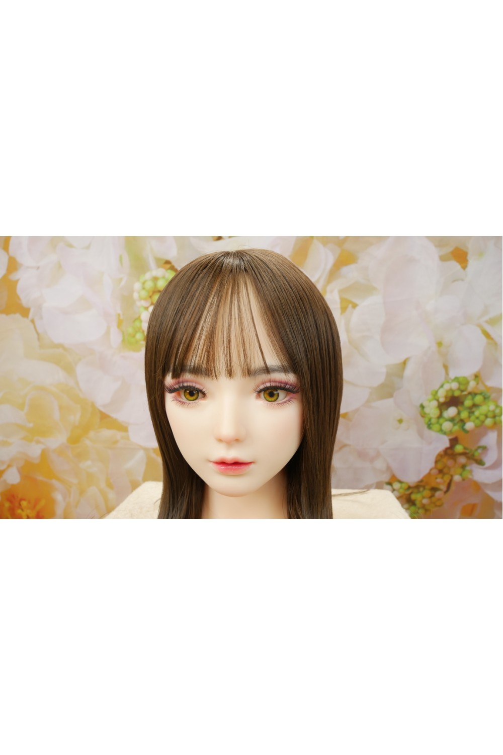 【新古超美品 ホール未使用品】GDSINO #G1-洛紫シリコンヘッド BRメイク 眉毛と下睫毛の植毛OP 視点移動 肌色 ホワイト