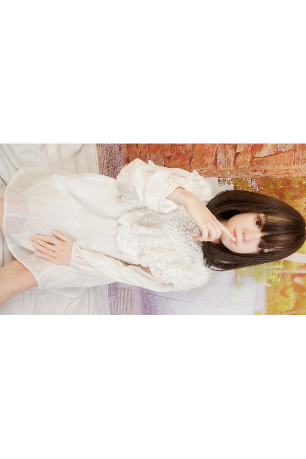 WAX DOLL #G50 142cm 貧乳 各所柔らか仕上げ リアルメイク 各所植毛OP 自立加工OP 視線移動 新骨格 肌色 ナチュラル