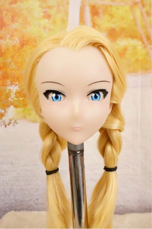 【中古】【O新古超美品】DollHouse168 色気美人 #Rika 髪の毛の植毛OP シリコンヘッド単品(90〜95cm推奨)(金髪)
