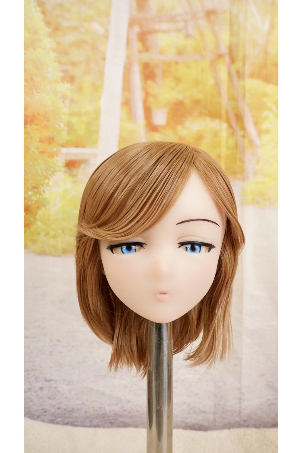 【O国内検品済 新品未使用即納品】 DollHouse168 色気美人 #RicoB 髪の毛の植毛OP シリコンヘッド単品(90〜95cm推奨)(茶髪)
