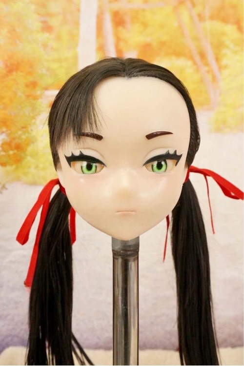 【中古】【O新古超美品】DollHouse168 色気美人 #Mary 髪の毛の植毛OP シリコンヘッド単品(90〜95cm推奨)(黒髪)