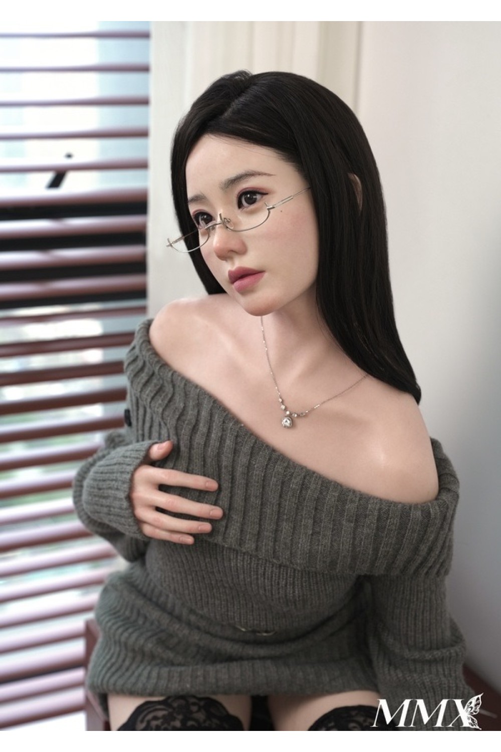 【新品】MMXDOLL（木木夕）153cm Cカップ 夢涵（Menghan）ヘッド シームレスドール リアル製メイク シリコン製リアルドール 等身大ドール エレガント系 MM 0006