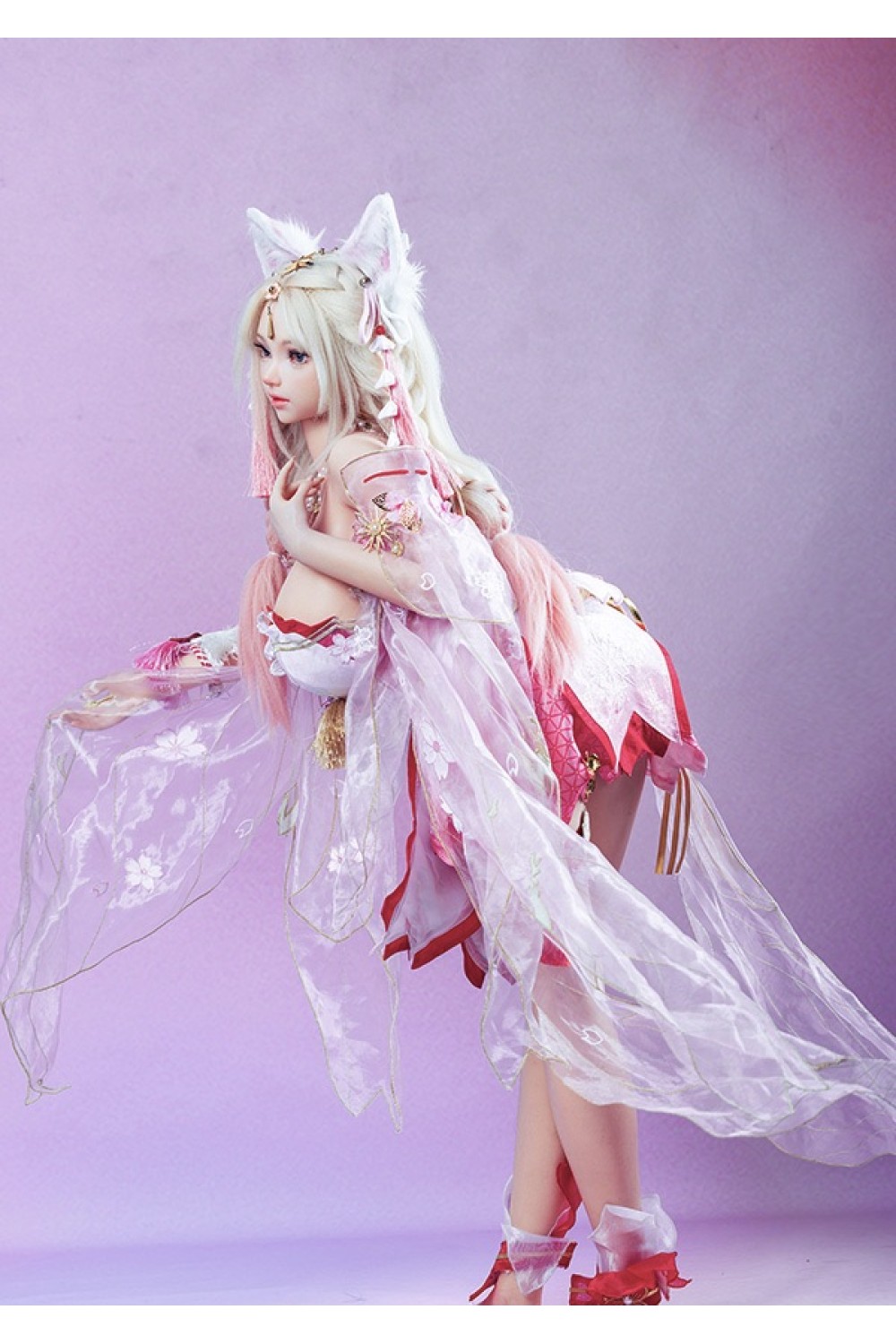 【新品】Sino Dol 戦闘機 143cm Kカップ 爆乳 S58 凛墨(Linmo)ヘッド フルシリコン製 可愛さ満点 狐耳 アニメ風ドール SINO 0017
