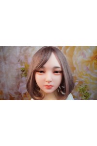 【新古美品 ホール未使用品】アート技研(Art-doll) #A6佳奈 ソフトシリコンヘッド単品 オーラル機能付きOP 眉毛下まつげ植毛OP 一体舌付き 視線移動 肌色 ナチュラル