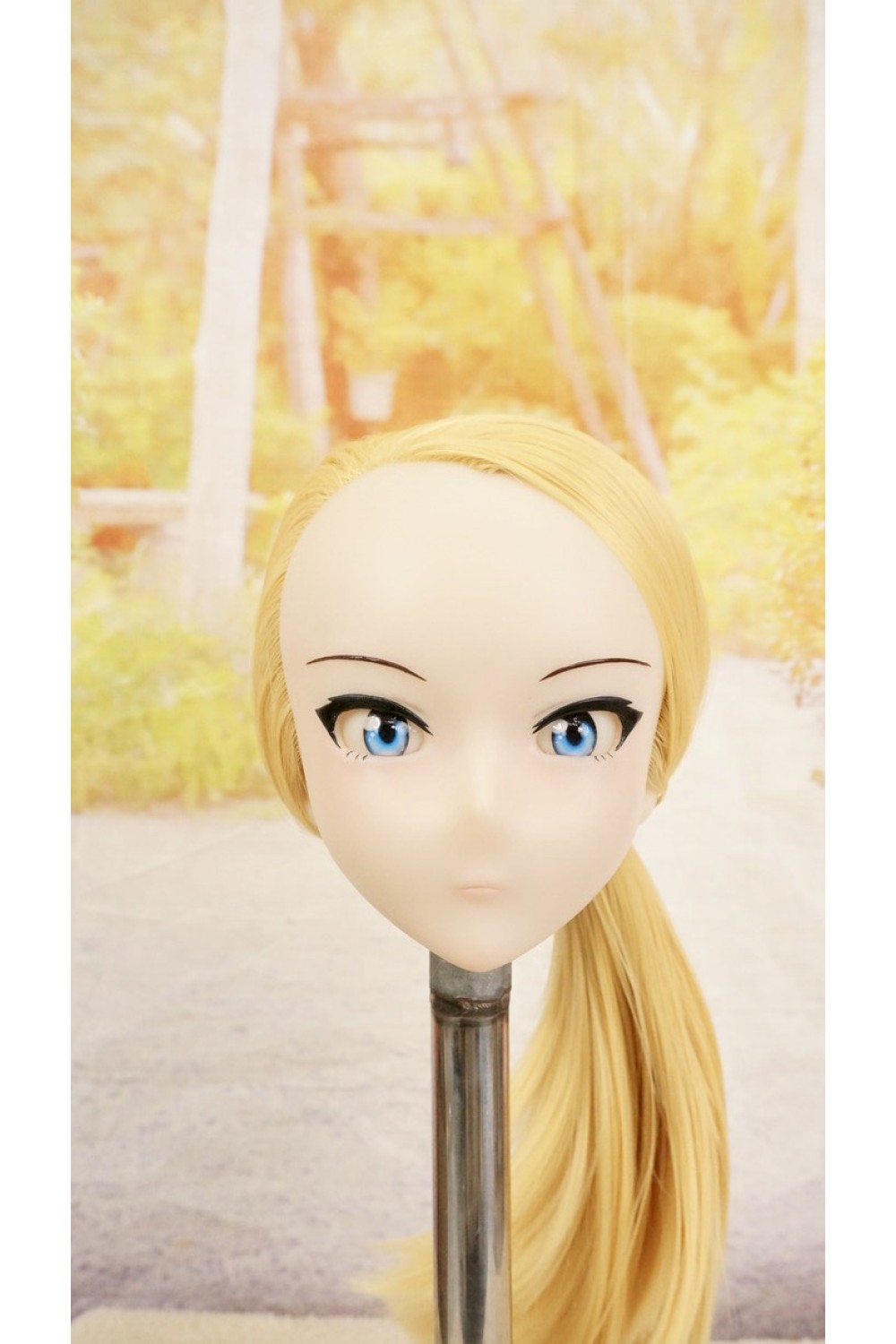 【中古】【O新古超美品】DollHouse168 色気美人 #Rika 髪の毛の植毛OP シリコンヘッド単品(90〜95cm推奨)(金髪)