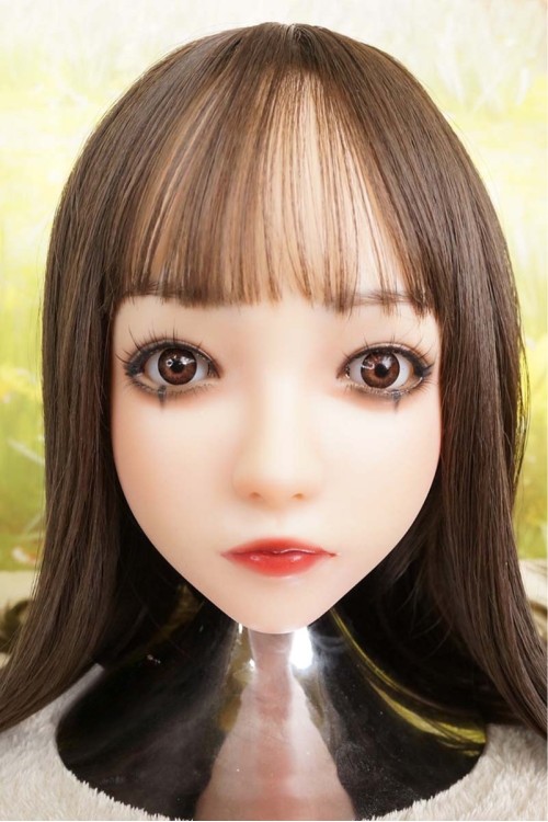 【新古超美品】otona love #葉月シリコンヘッド 眉毛と下睫毛の植毛 視点移動 肌色 自然色 シリコンヘッド単品