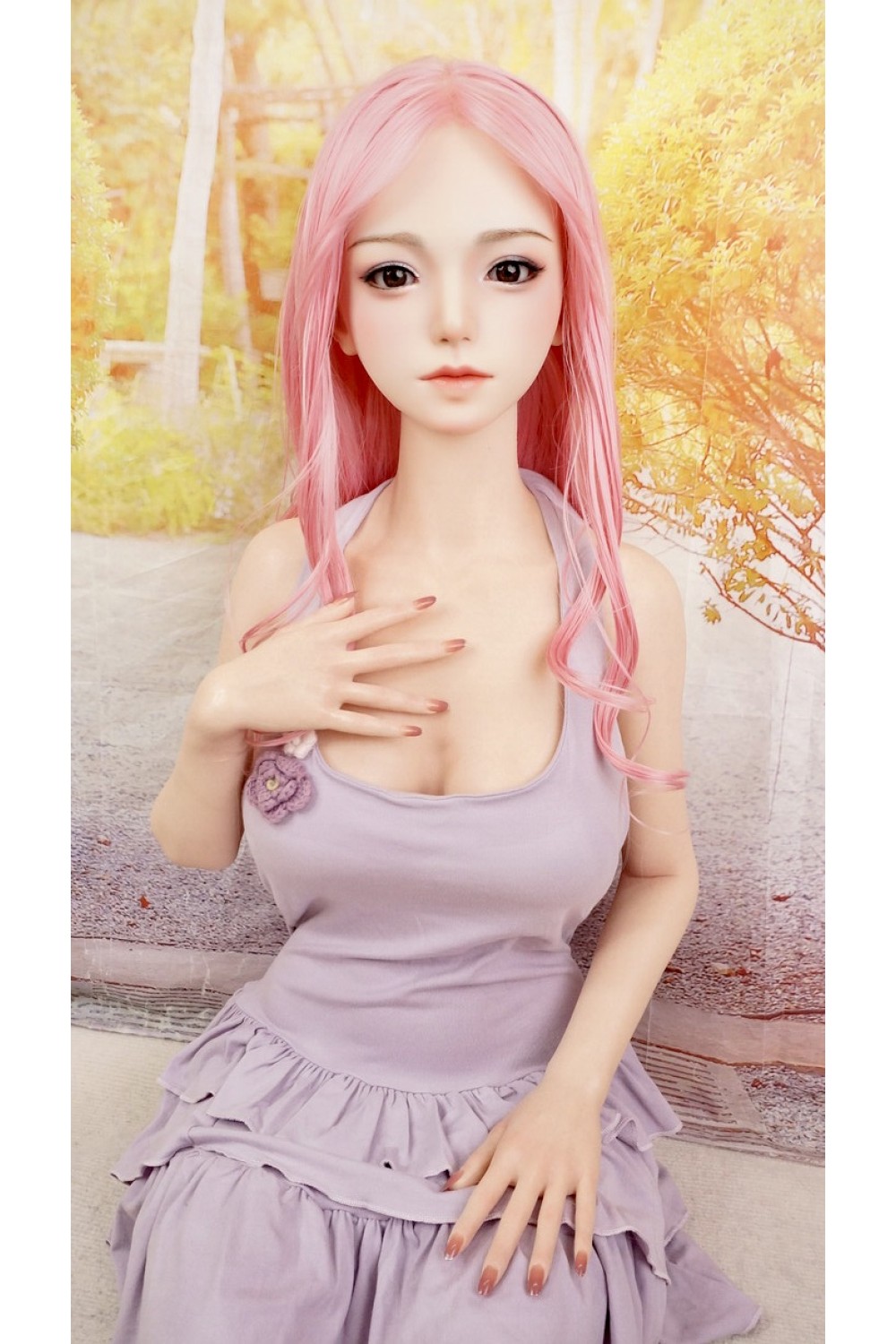 【O初心者応援パック 国内検品済 新品未使用即納品】 YSRDOLL #K-Y32シリコンヘッド お口の開閉機能付き 髪の毛の植毛 148cm Eカップ リアルメイク付き 【フルシリコン製】