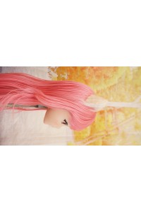 【中古】【O新古超美品】DollHouse168 色気美人 #ネコ娘 髪の毛の植毛OP シリコンヘッド単品(90〜95cm推奨)(ピンク髪)