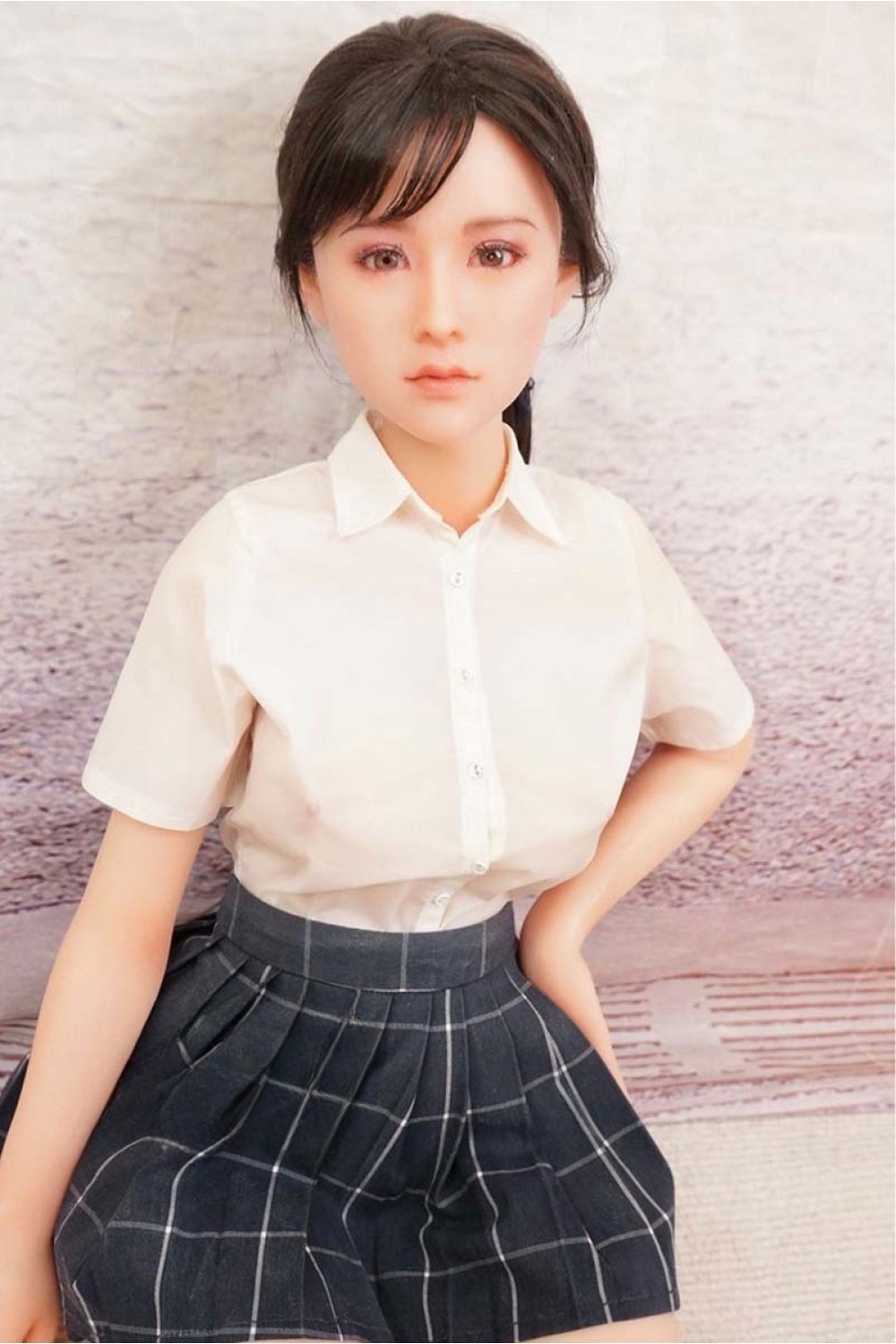 【中古】【初心者応援パック 中古超美品】Minidoll #学生シリコンヘッド 職人メイク 髪の毛の植毛OP 75cm バスト中 純正ドールスタンドOP 【フルシリコン製】【オプション多数】