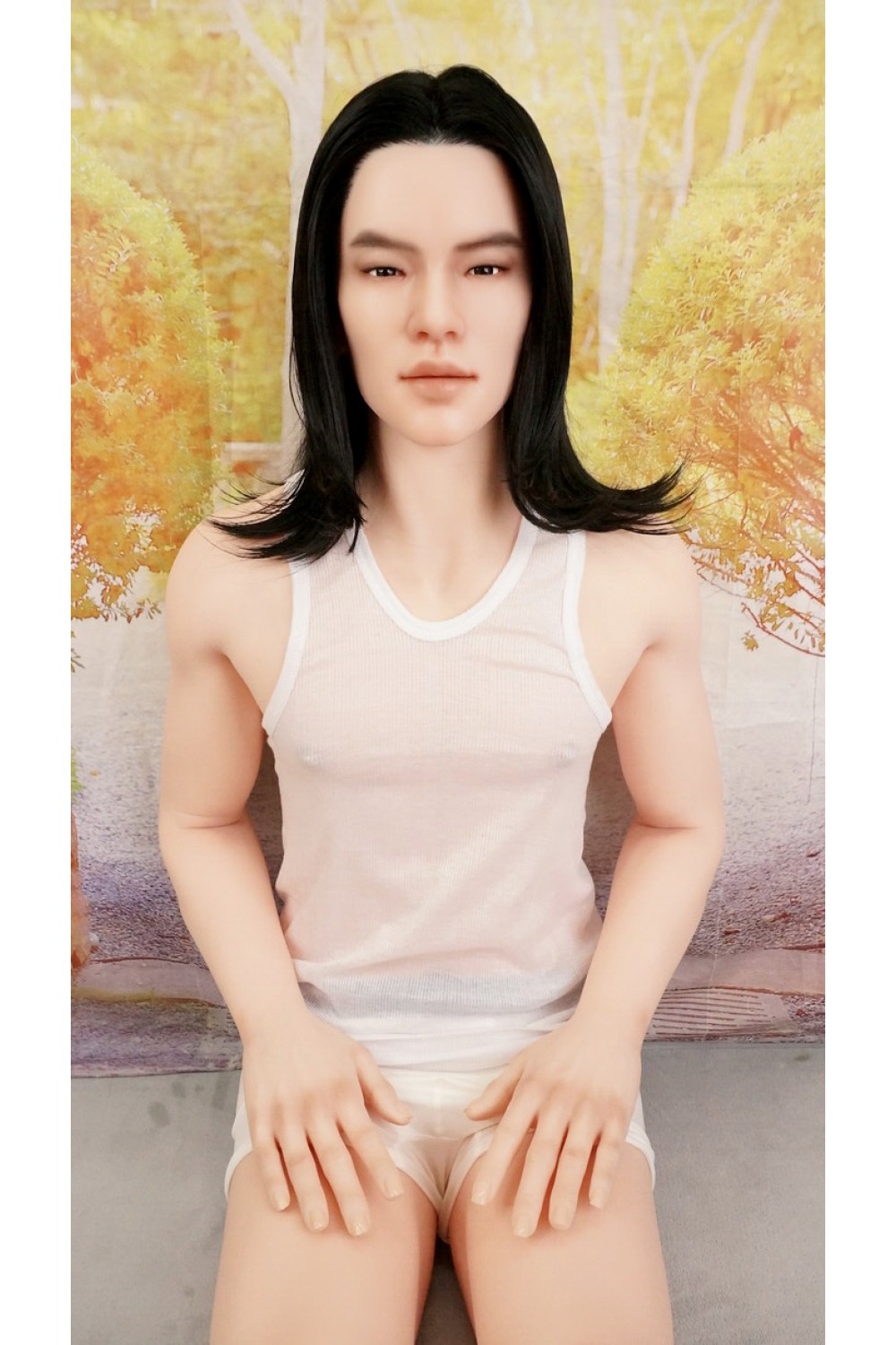 【中古】【初心者応援パック 新古超美品】Qita Doll #晋さんシリコンヘッド 177cm 男性ドール リアルメイク付き 自立加工OP 分体式ペニス+電動機能OP(21cm) 【フルシリコン製】