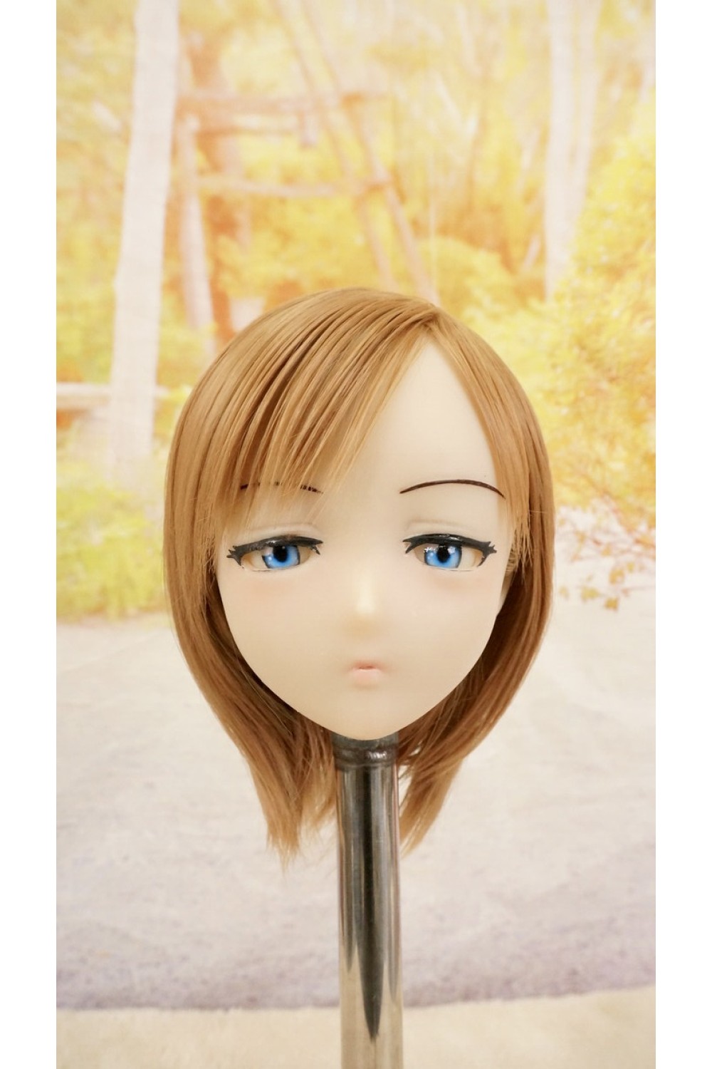 【中古】【O新古超美品】DollHouse168 色気美人 #RicoB 髪の毛の植毛OP シリコンヘッド単品(90〜95cm推奨)(茶髪)