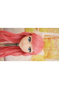 【中古】【O新古超美品】DollHouse168 色気美人 #ネコ娘 髪の毛の植毛OP シリコンヘッド単品(90〜95cm推奨)(ピンク髪)