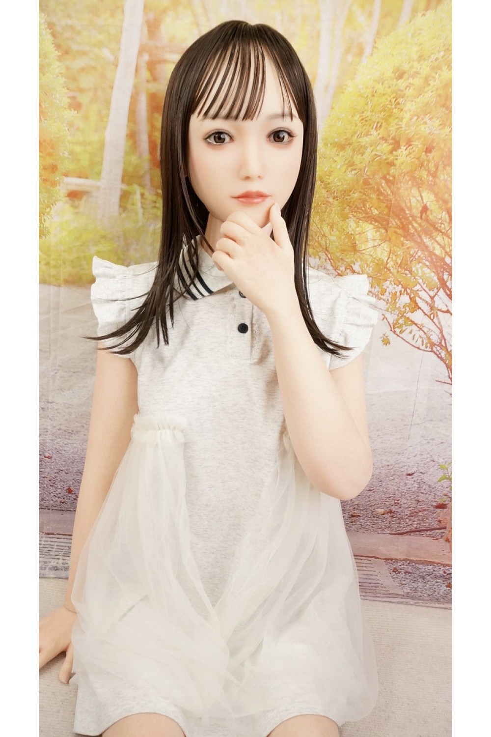 【中古】【初心者応援パック 中古美品】 WAXDOLL #GF01Z硬質シリコンヘッド 148cm AAカップ 旧型 リアルメイク付き 軽量化ボディ【フルシリコン製】