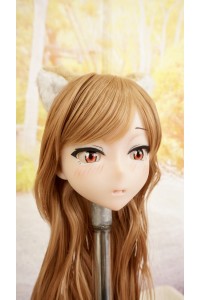 【中古】【O新古超美品】DollHouse168 色気美人 #ネコ娘 シリコンヘッド単品 髪の毛の植毛OP(90〜95cm推奨)(茶髪)