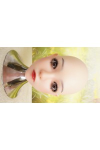 【新古超美品】otona love #葉月シリコンヘッド 眉毛と下睫毛の植毛 視点移動 肌色 自然色 シリコンヘッド単品