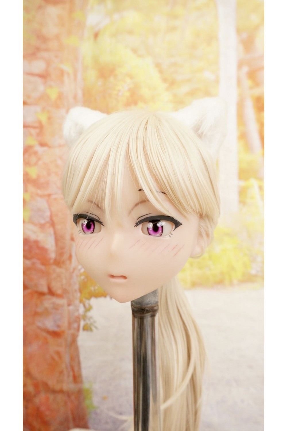 【中古】【O新古超美品】DollHouse168 色気美人 #ネコ娘 シリコンヘッド単品 髪の毛の植毛OP(90〜95cm推奨)