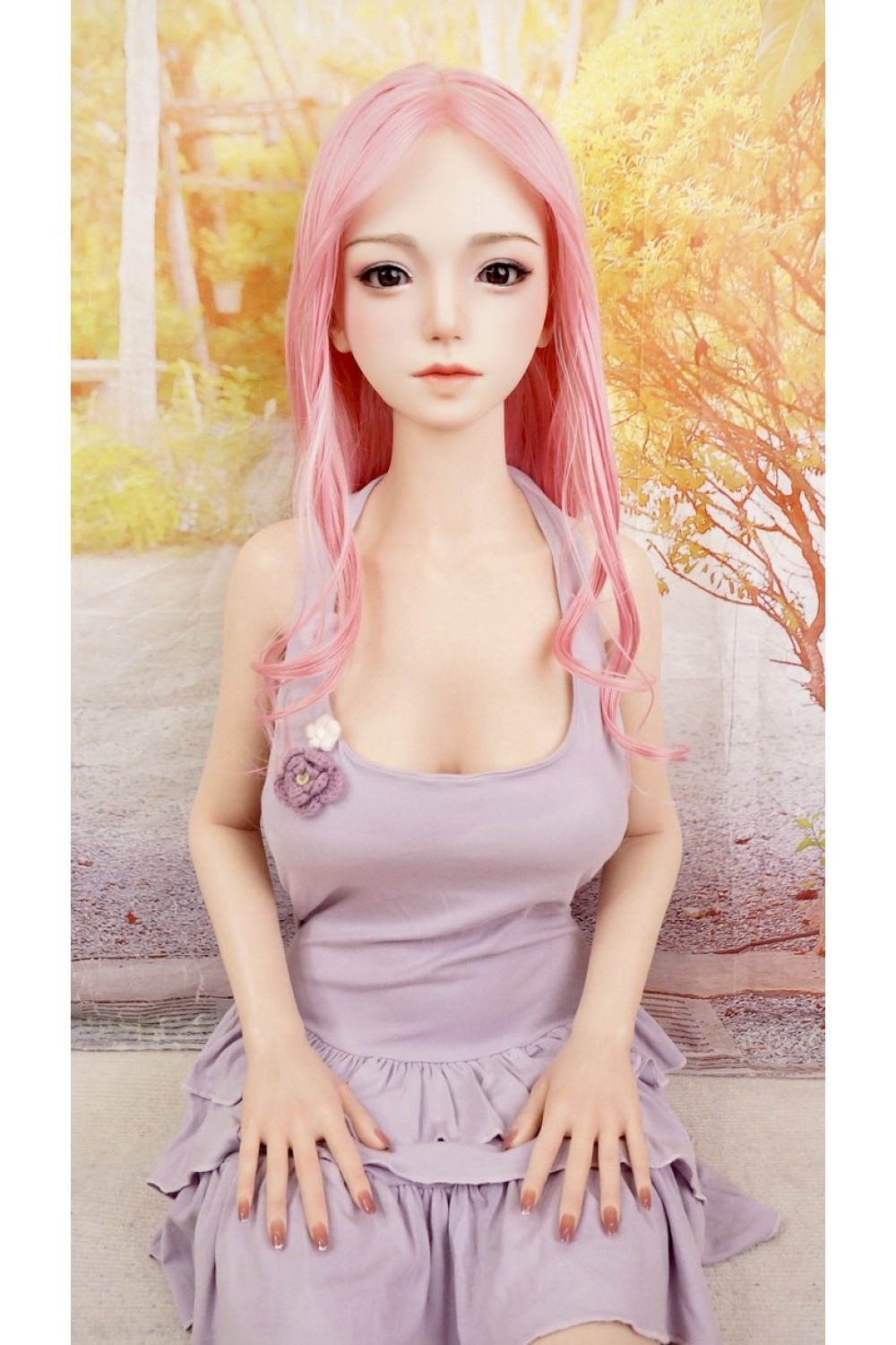 【O初心者応援パック 国内検品済 新品未使用即納品】 YSRDOLL #K-Y32シリコンヘッド お口の開閉機能付き 髪の毛の植毛 148cm Eカップ リアルメイク付き 【フルシリコン製】