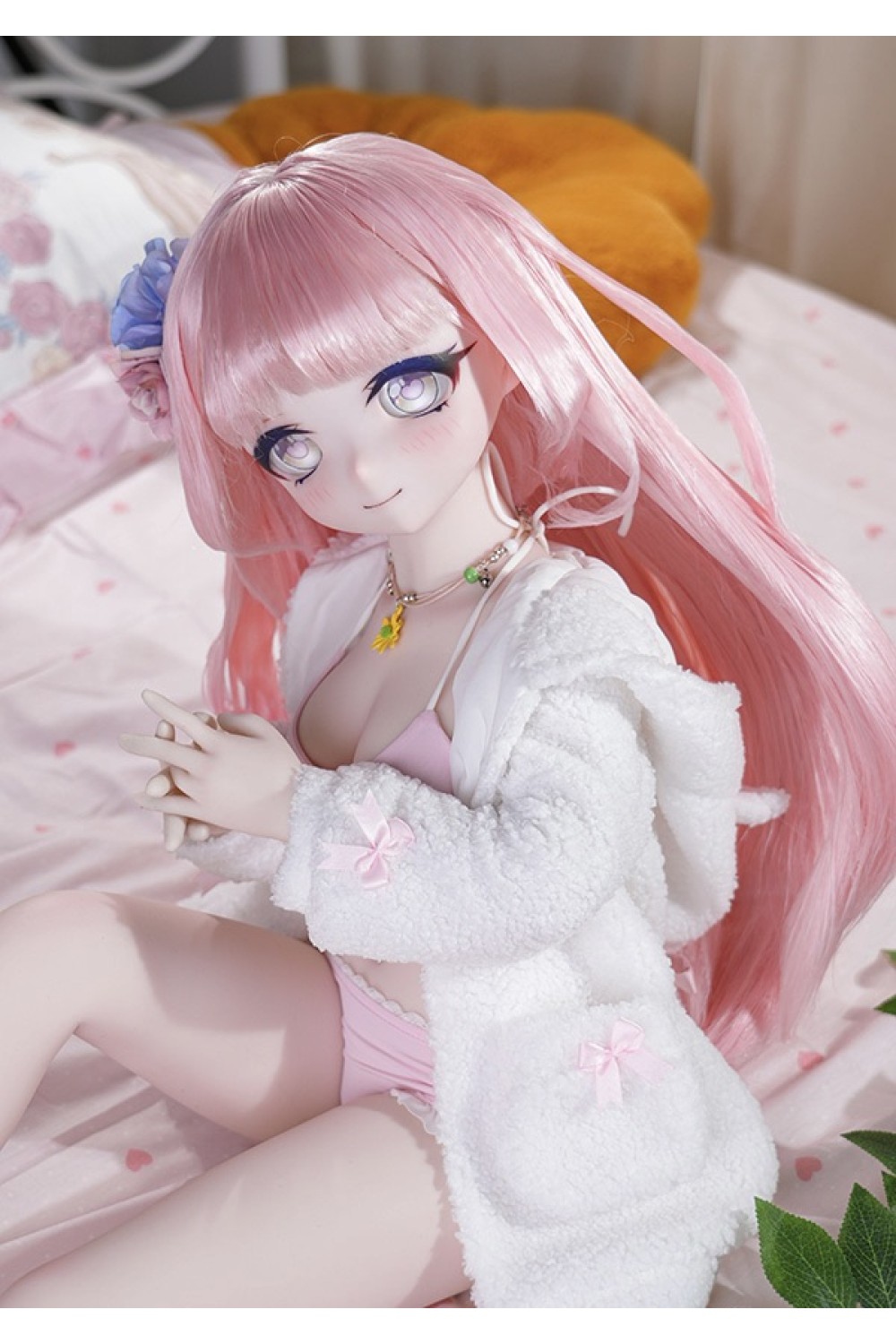 【新品】MW Girl(魔物姫) アニメドール 85cm ＃06薇花 ピンクウィッグキャラクター人形 ミニドールサイズセクシー可能ダッチワイフ ソフトビニール製頭部 シリコン製ボディ 宣伝画像と同じ制服も付属 MW 0012