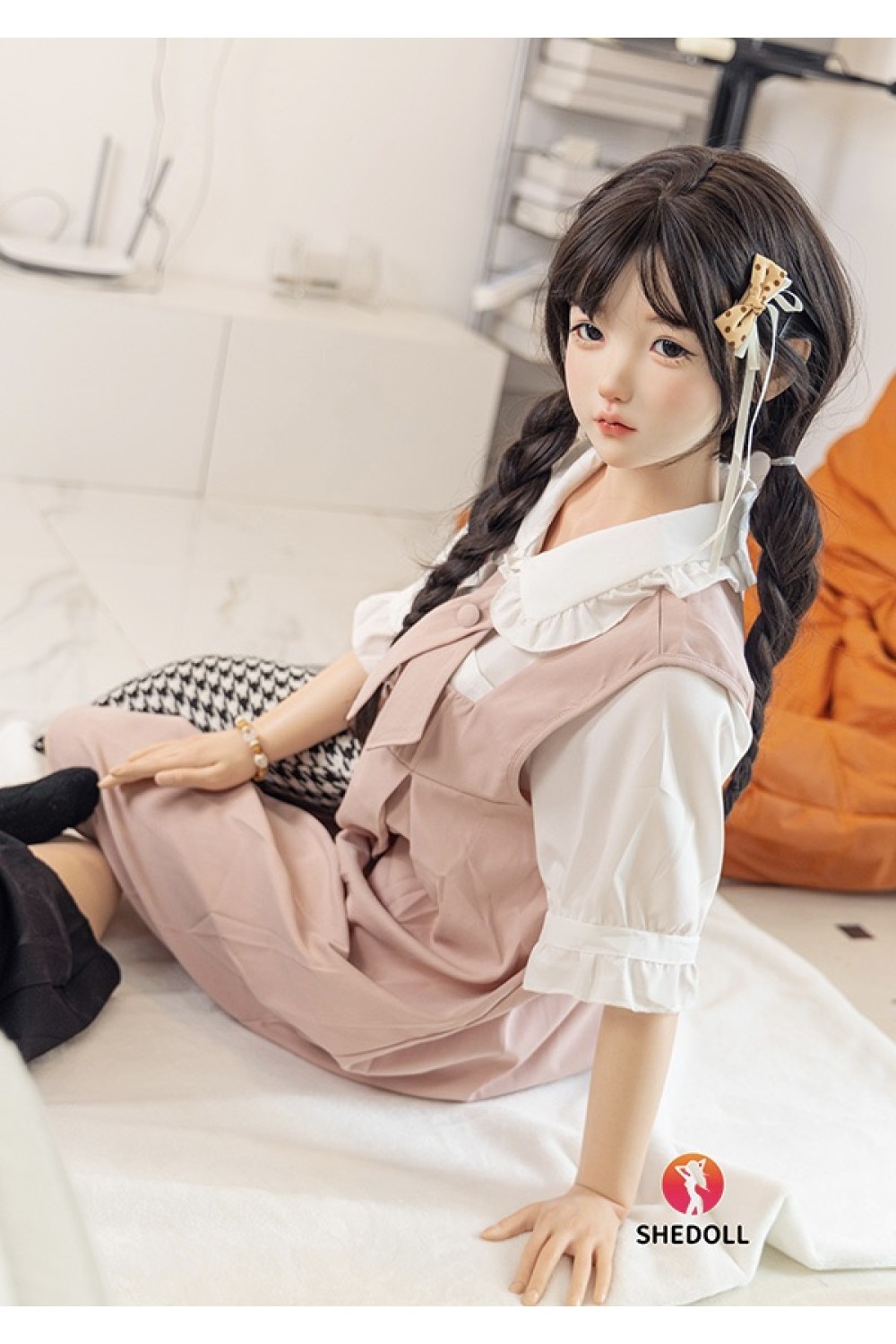 【新品】SHEDOLL 148cm Dカップ 双子 北栀（BeiZhi) 硬めシリコンヘッド 1.0 ラブドール メイク ボディー材質など選択可能 カスタマイズ可能 掲載画像はフルシリコン製 SHE 0044