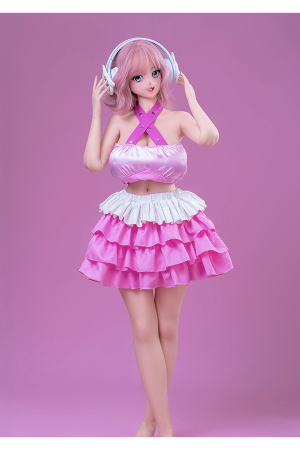 【新品】Sino Doll 実践向け 戦闘機 143cm Gカップ 巨乳 S55 凛兰(Linglan)ヘッド 掲載画像はリアルメイク付き 顔は蝋人形メイク付き フルシリコン製ラブドール アニメ顔 SINO 0019