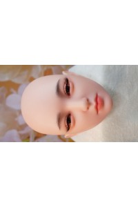 【新古美品 ホール未使用品】アート技研(Art-doll) #A6佳奈 ソフトシリコンヘッド単品 オーラル機能付きOP 眉毛下まつげ植毛OP 一体舌付き 視線移動 肌色 ナチュラル