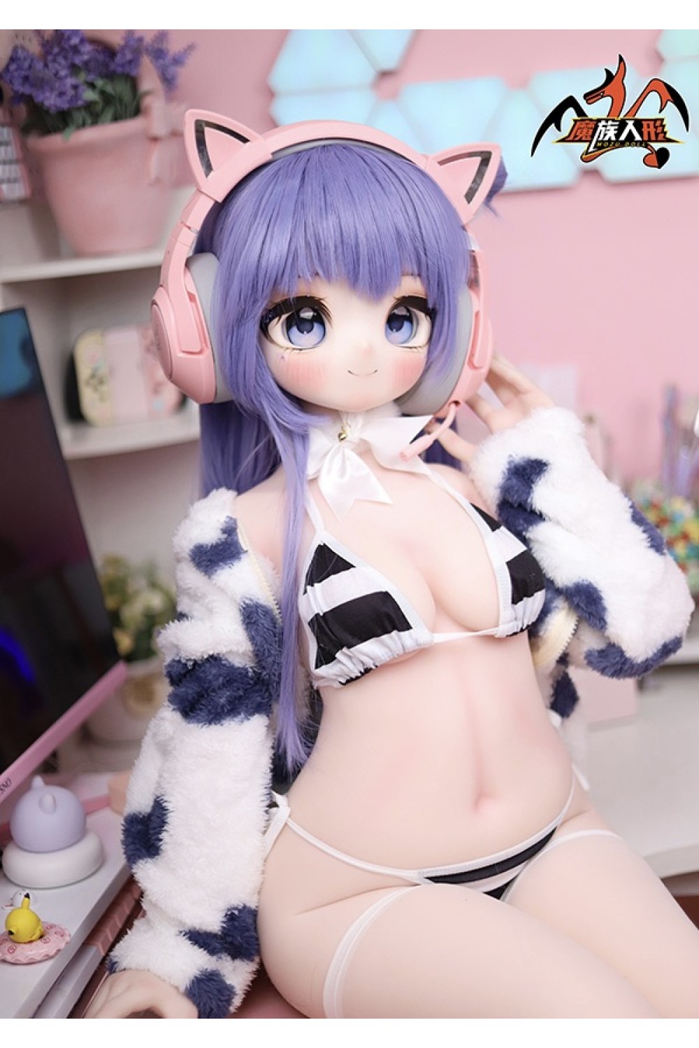 【新品】【新作 ヘッド二つ付き！ボディ二種類選択可能】MOZU DOLL 130cm 小薰ちゃん ビニール製頭部+TPE製頭部 TPE製ボディ 肌色＆眼球色＆メイク＆ウィッグ＆衣装は宣材写真と同じ MOZU 0004