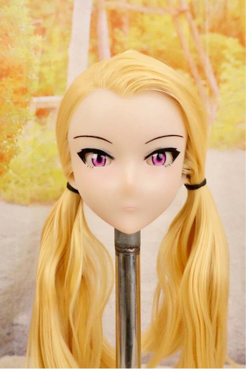 【中古】【O新古超美品】DollHouse168 色気美人 #Rika 髪の毛の植毛OP シリコンヘッド単品(90〜95cm推奨)(金髪)