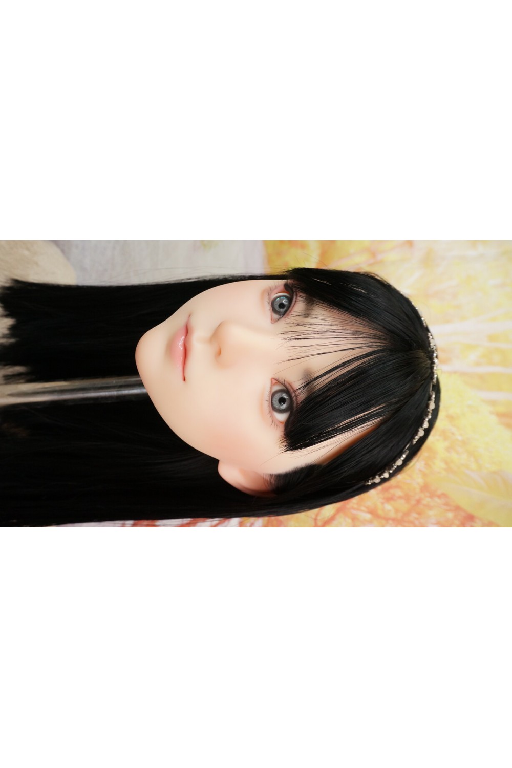【中古】【O新古超美品 ホール未使用品】蛍火日記 #菜菜子（Nanako）硬めシリコンヘッド（口開閉機能あり、オーラル可能、眉毛と睫毛植毛付き） OP 髪の毛の植毛(黒髪)OP 単品(151〜164cm推奨)【オプション多数】