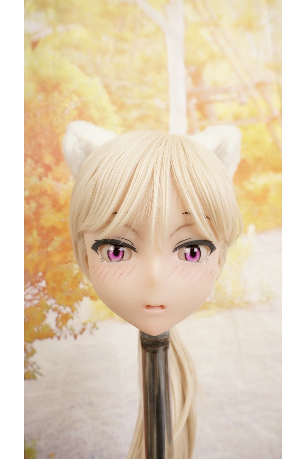 【中古】【O新古超美品】DollHouse168 色気美人 #ネコ娘 シリコンヘッド単品 髪の毛の植毛OP(90〜95cm推奨)