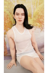 【中古】【初心者応援パック 新古超美品】Qita Doll #晋さんシリコンヘッド 177cm 男性ドール リアルメイク付き 自立加工OP 分体式ペニス+電動機能OP(21cm) 【フルシリコン製】