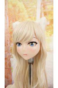 【中古】【O新古超美品】DollHouse168 色気美人 #ネコ娘 シリコンヘッド単品 髪の毛の植毛OP(90〜95cm推奨)(白髪)