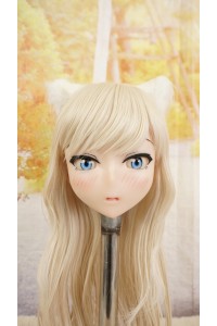【中古】【O新古超美品】DollHouse168 色気美人 #ネコ娘 シリコンヘッド単品 髪の毛の植毛OP(90〜95cm推奨)(白髪)