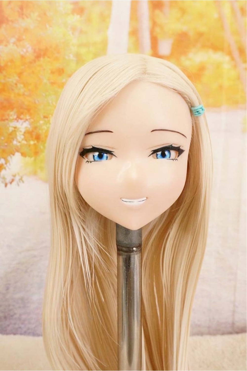 【O国内検品済 新品未使用即納品】 DollHouse168 色気美人 #Kasumi 髪の毛の植毛OP シリコンヘッド単品(90〜95cm推奨)(白髪)
