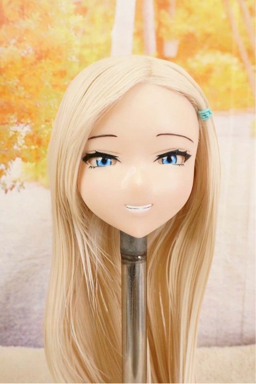 【O国内検品済 新品未使用即納品】 DollHouse168 色気美人 #Kasumi 髪の毛の植毛OP シリコンヘッド単品(90〜95cm推奨)(白髪)