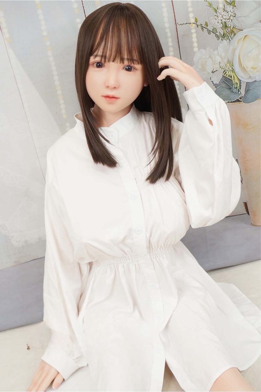 【初心者応援パック 美品】Bezlya Doll #F硬質シリコンヘッド ＋シリコンドール 156㎝ Gカップ 衣装付属 眉毛と睫毛の植毛 指関節 視点移動 新骨格 肌色 ナチュラル