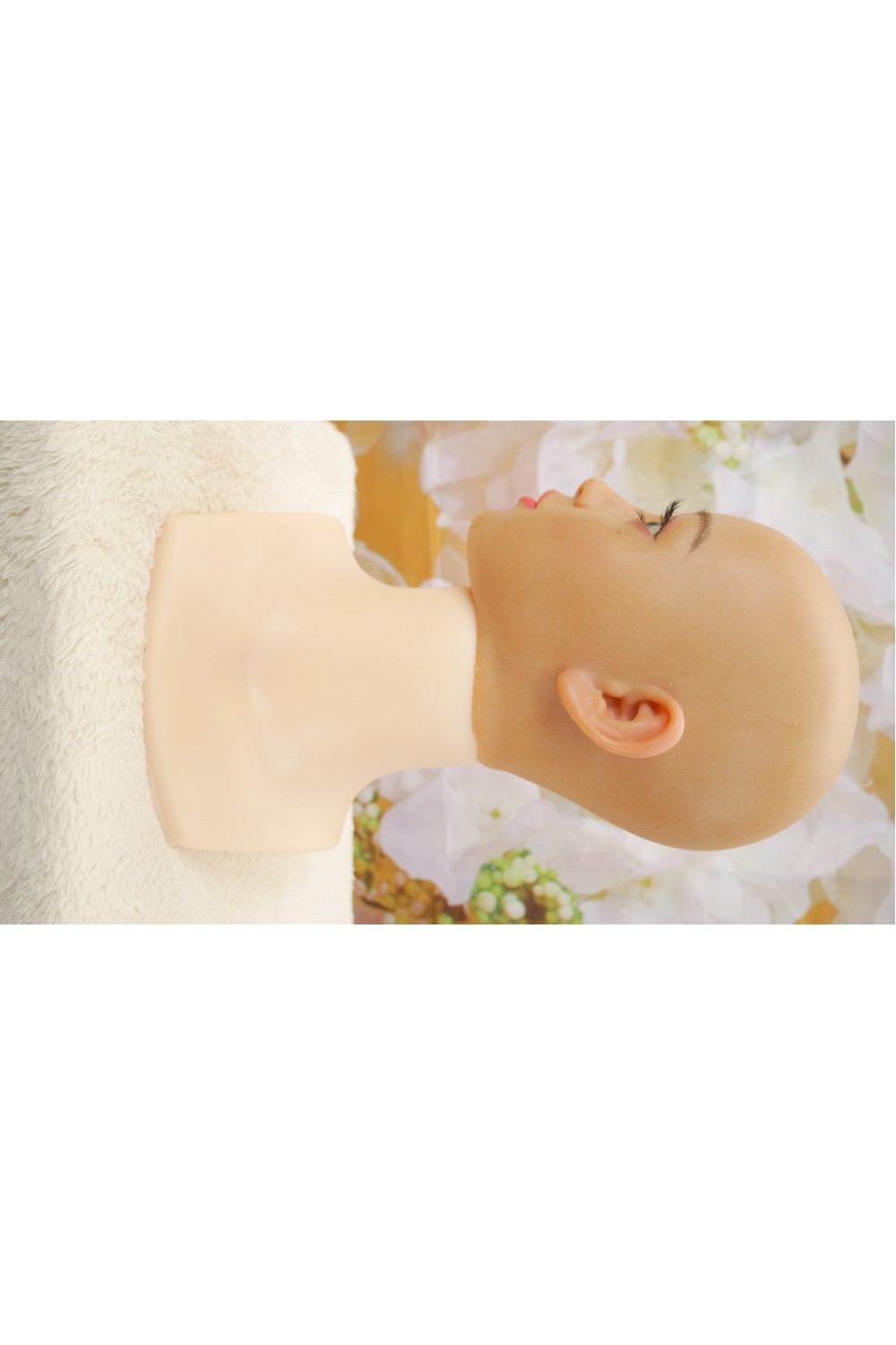 【中古】WAXDOLL #GE04Mヘッド 軟性シリコンヘッド 眉毛と睫毛の植毛 視点移動 シリコンヘッド単品