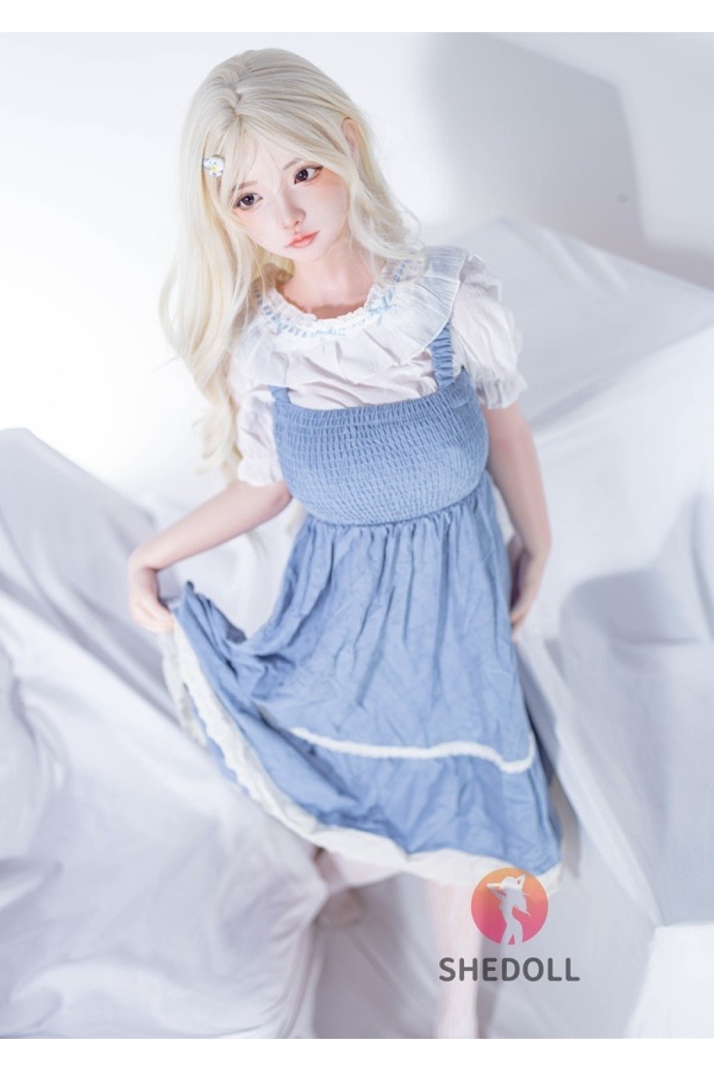 【新品】SHEDOLL 148cm Dカップ 洛伊（Luoyi）2.0 メイク③ラブドール 金髪妖精 ボディー材質など選択可能 カスタマイズ可能 掲載画像はフルシリコン製 SHE 0074