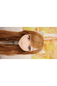 【中古】【O新古超美品】DollHouse168 色気美人 #ネコ娘 髪の毛の植毛OP シリコンヘッド単品(90〜95cm推奨)(茶髪)