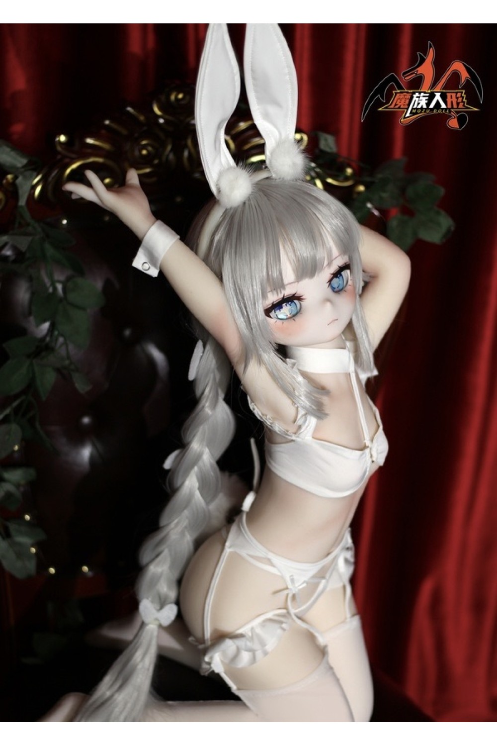 【新品】MOZU DOLL 85cm Aカップ 白兎 ル・マランコス ソフトビニール製頭部 TPE製ボディ 肌色＆眼球色＆メイク＆ウィッグ＆衣装は宣材写真と同じ 6kg MOZU 0015