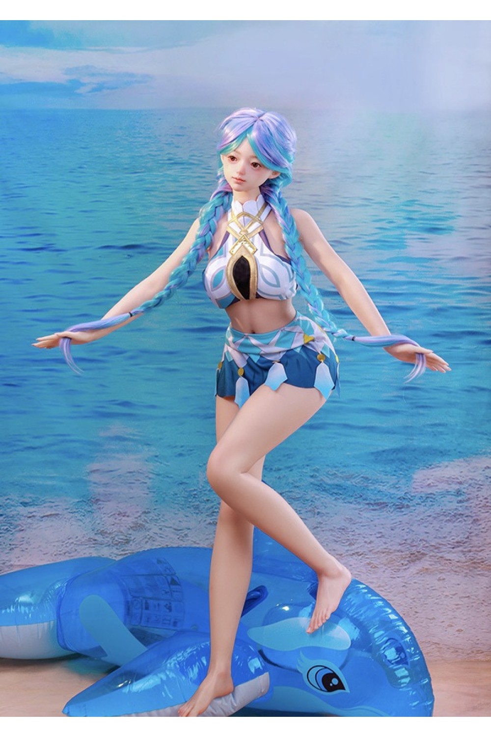 【新品】Sino Doll 小柄ダッチワイフ 戦闘機 143cm Cカップ 巨乳 S56 凛白(Linlan)ヘッド フルシリコン製 元気で明るいカラフルなファッションが特徴のドーパミンガール SINO 0020