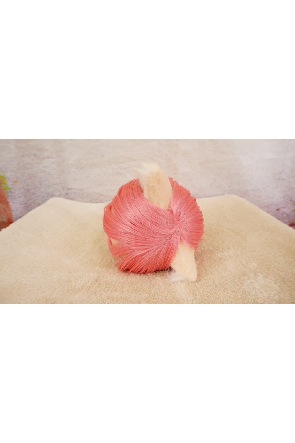 【中古】【O新古超美品】DollHouse168 色気美人 #ネコ娘 髪の毛の植毛OP シリコンヘッド単品(90〜95cm推奨)(ピンク髪)