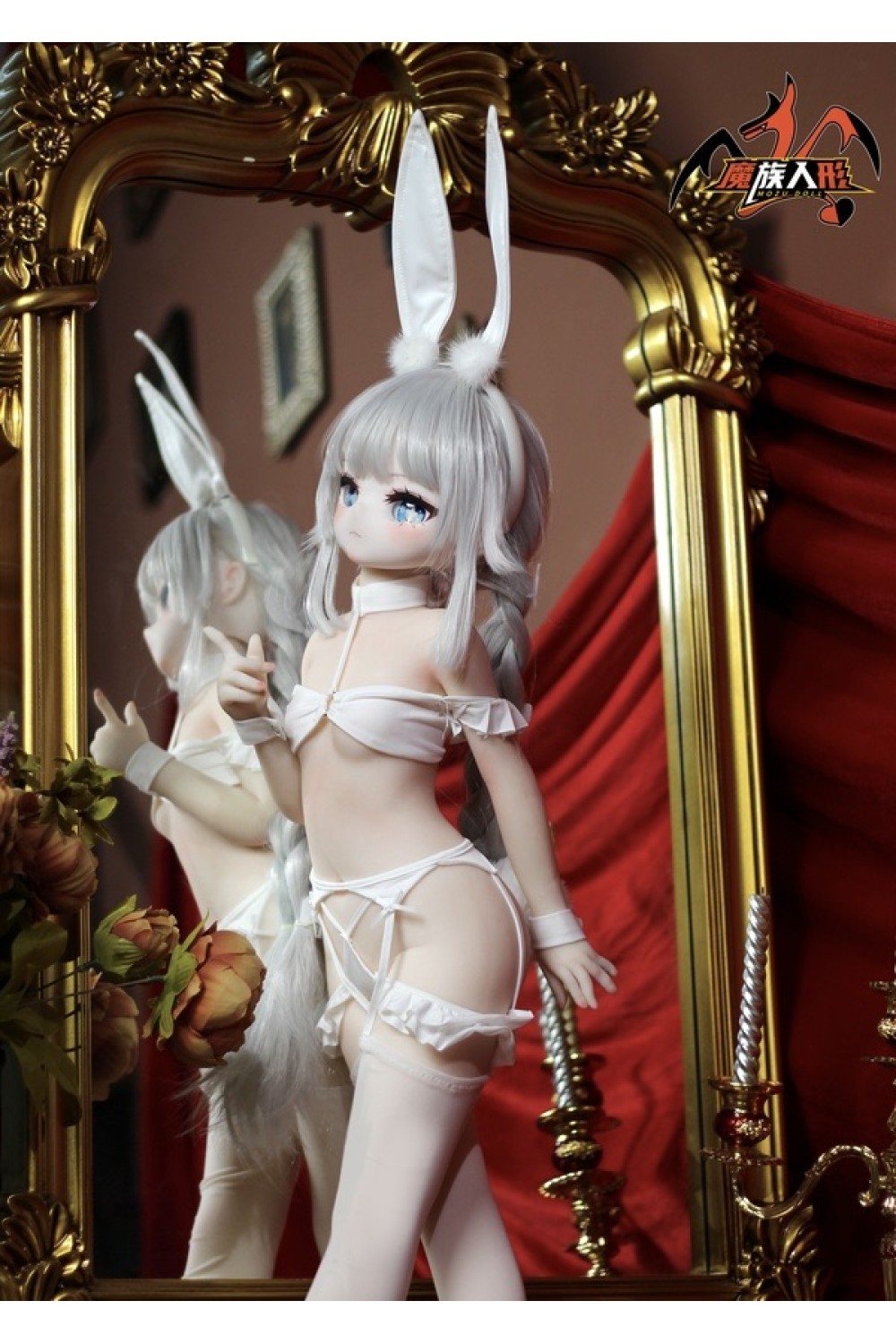 【新品】MOZU DOLL 85cm Aカップ 白兎 ル・マランコス ソフトビニール製頭部 TPE製ボディ 肌色＆眼球色＆メイク＆ウィッグ＆衣装は宣材写真と同じ 6kg MOZU 0015