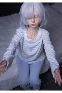 【新品】蛍火日記 153cm Max Aカップ 瞑り目 琉璃（Liuli）ヘッド メイク② リアル皮膚付き フルシリコン製ラブドール HO 0098
