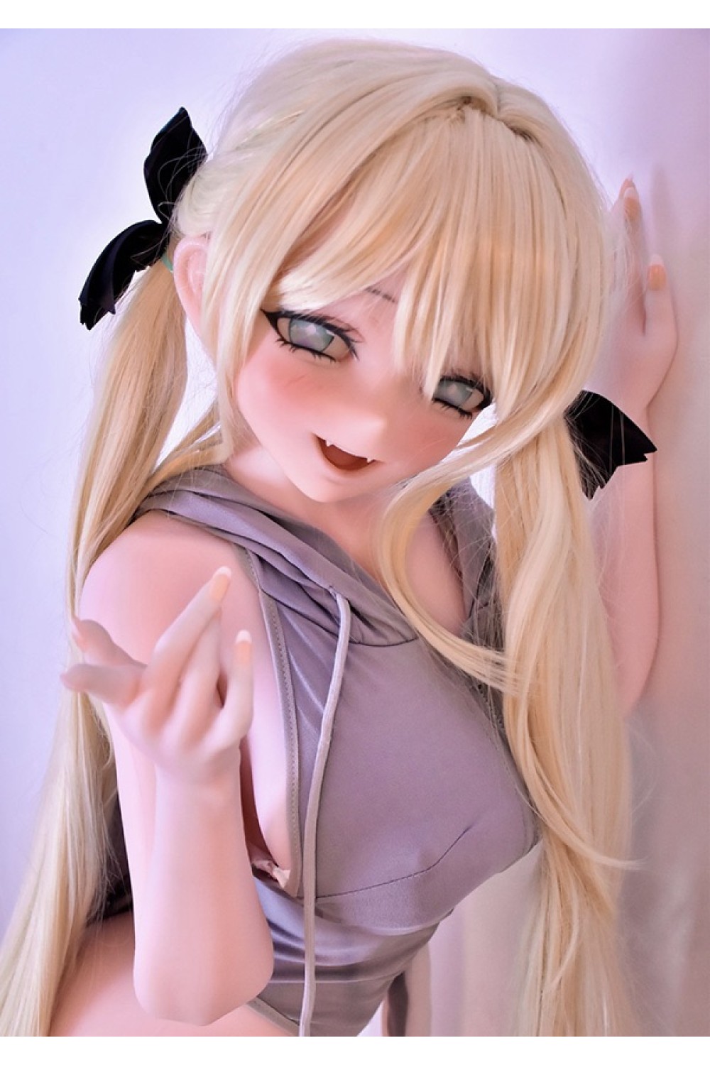 【新品】Elsa Babe 140cm M RAD025-B 二次元 アニメドール フルシリコン製 カスタマイズ可 紫グレーのパーカー EL 0012