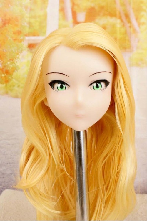 【O国内検品済 新品未使用即納品】 DollHouse168 色気美人 #Rika 髪の毛の植毛OP シリコンヘッド単品(90〜95cm推奨)(金髪)