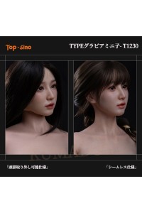 【新品】【アートワークカスタム版 爆撃機】【RRS+版】TOPSINO TYPEグラビアミニ子 123cm T1230 T31B 米環（Mihuan）ヘッド取り外しタイプ フルシリコン製ラブドール リボン付きガーリースタイル TOP 0072
